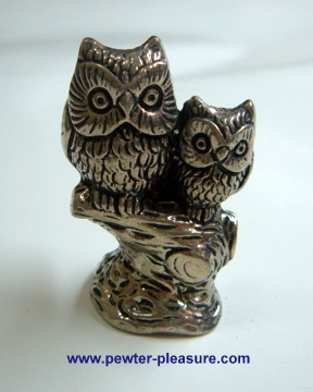 Wise Owl Small Figurine Hand made from lead free English Pewter 