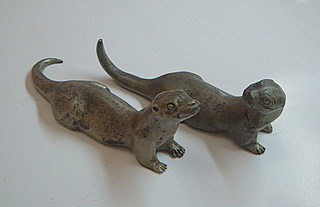 Pewter Otter Figurines Pewter Otter Figurines